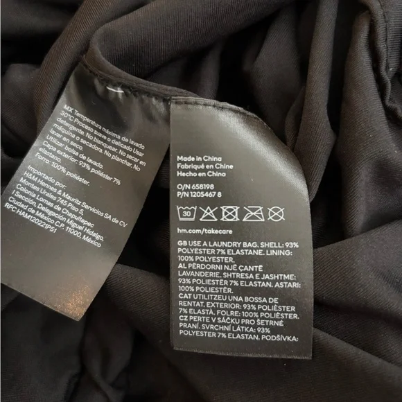 H&M Black Sequin Wrap Midi Dress M | Party Holiday Glam - Picture 7 of 16